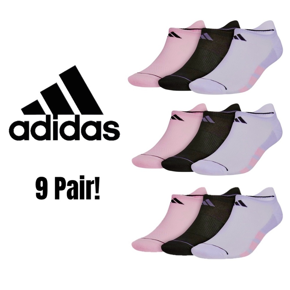 - Adidas 9 Pair All Day Training Arch Compression Climacool No Show Socks! NEW!